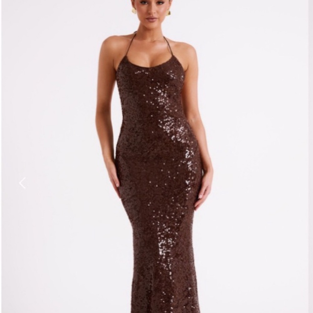 Meshki Brown Sequin Gown